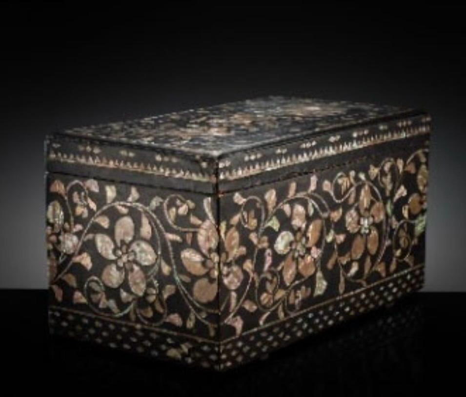 Black lacquer chest with mother-of-pearl inlay (najeon chilgi), Joseon Dynasty (16th to 18th (1 of 1)