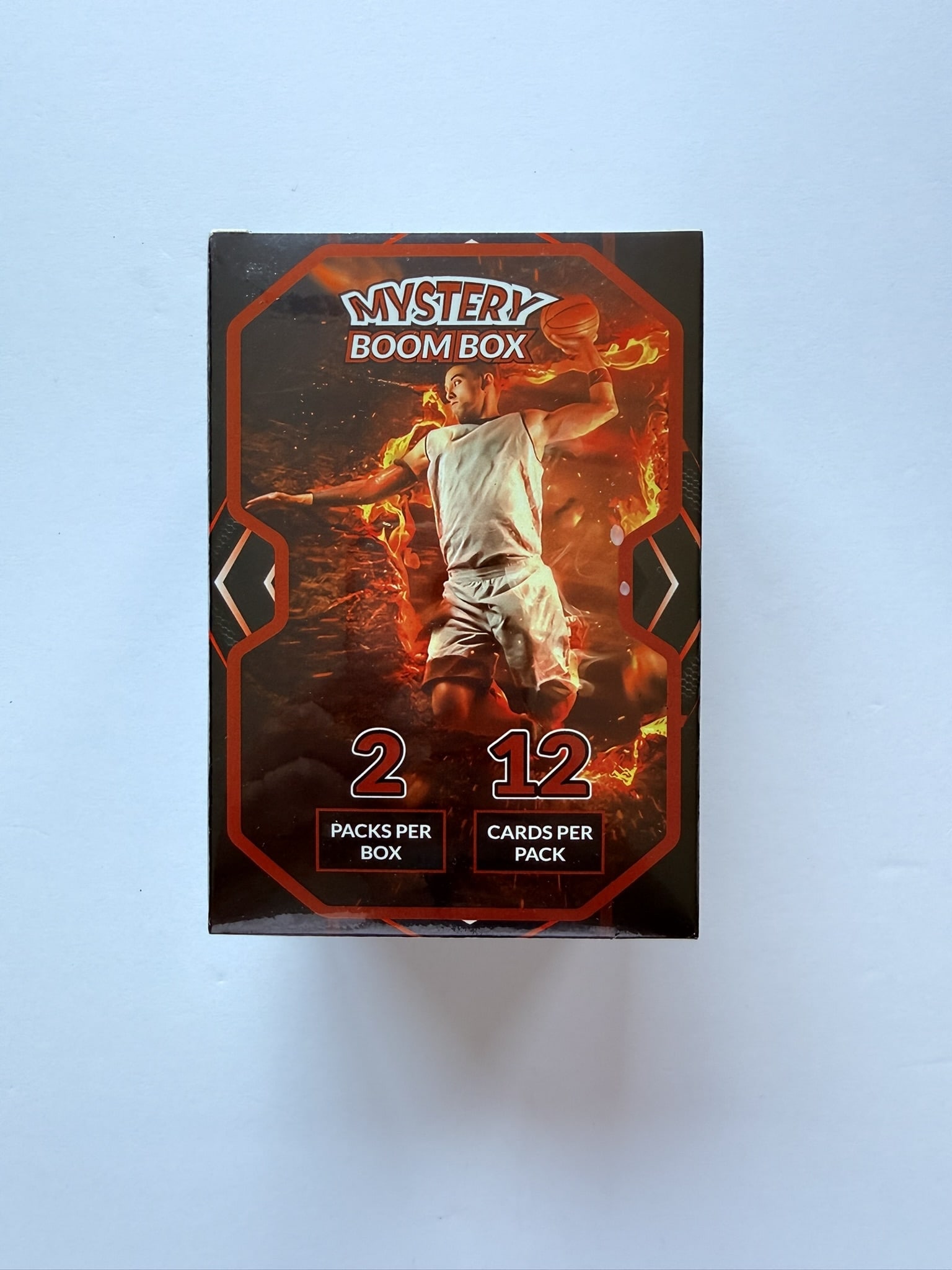 NBA Mystery Boom Box Sealed Basketball Card Mystery Box: Sealed NBA Mystery Boom Box featuring 2 packs per box with 12 cards per pack. Popular basketball mystery product for collectors and breakers with chances at rookies, inserts, parallels, and star playe