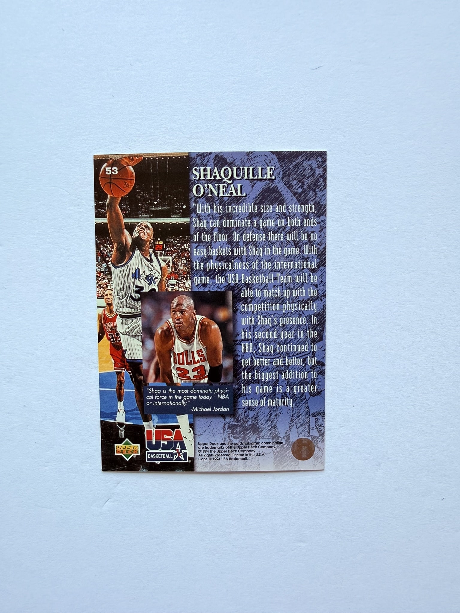 Shaquille O’Neal Orlando Magic Upper Deck Card (1 of 2)