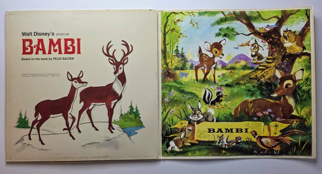 Vintage Walt Disney’s Bambi Story and Songs Disneyland Record ST-3903 (1 of 3)