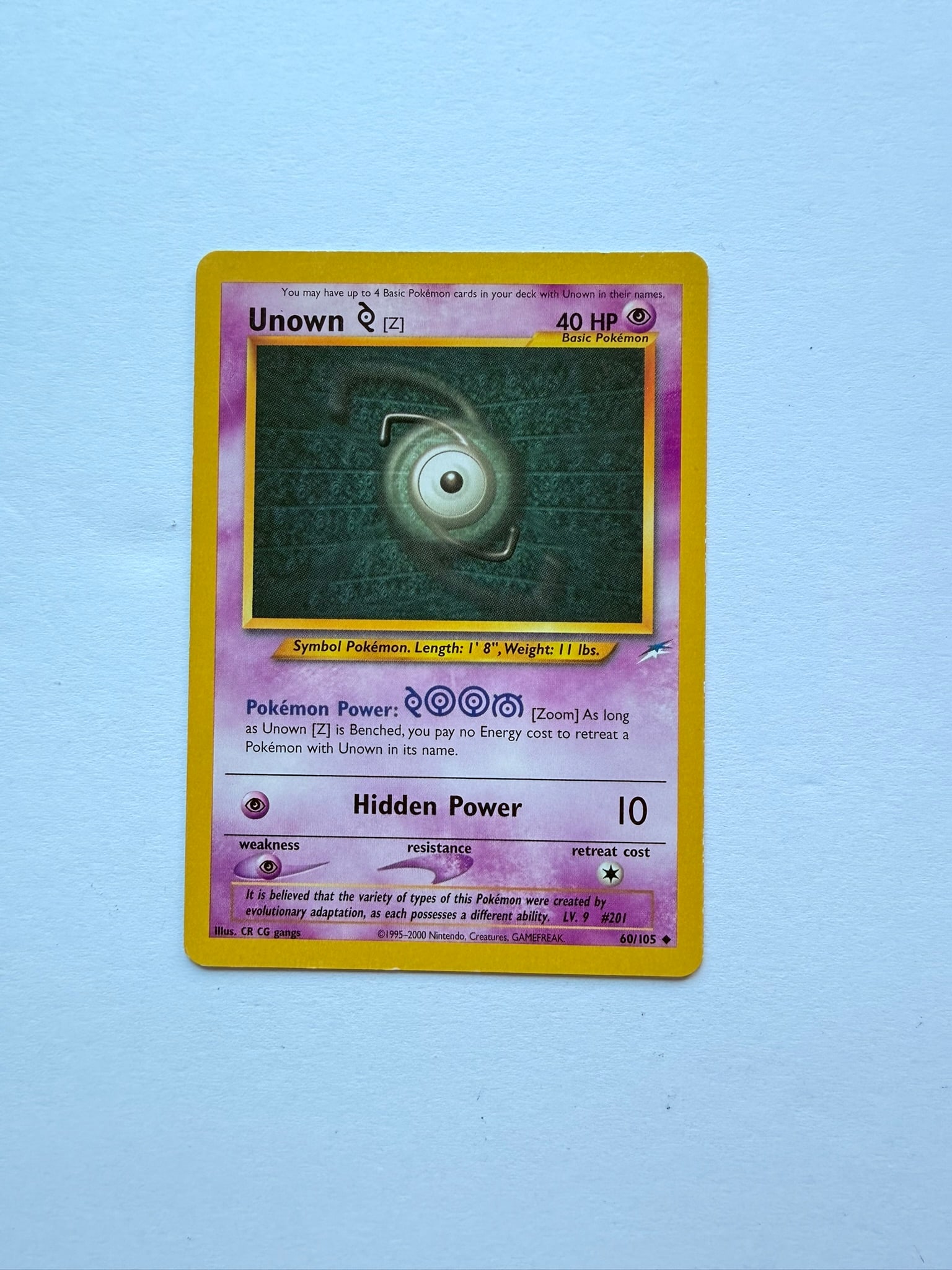 2000 Pokemon Neo Discovery Unown Z 60/75 WOTC (1 of 2)