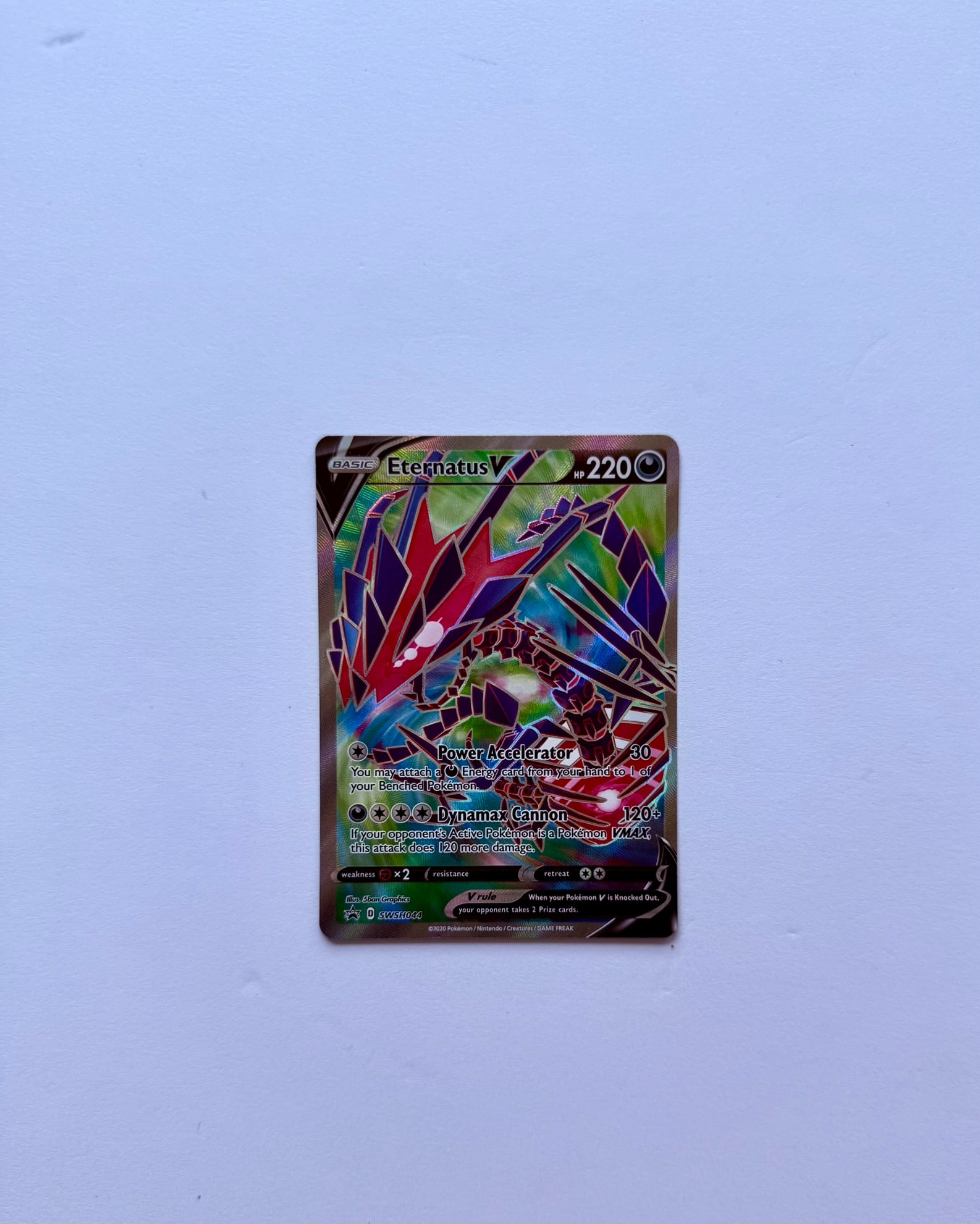 Eternatus V SWSH044 Black Star Promo Pokemon Card: Eternatus V SWSH044 Black Star Promo Pokémon card. Card is in Near Mint condition. Please review photos carefully for overall condition before bidding.