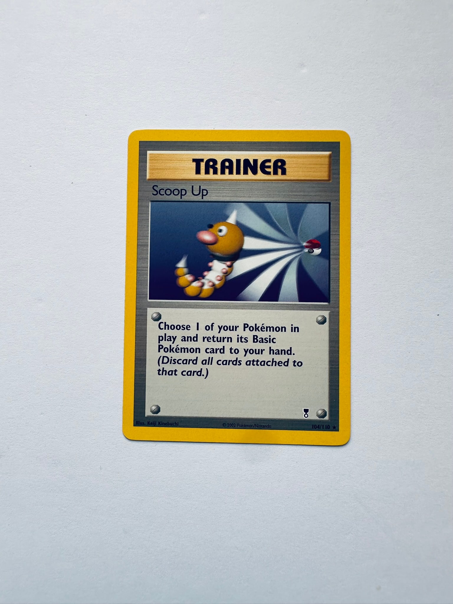 Pokémon TCG Shadowless Scoop Up Trainer Card 78/102 Base Set Unlimited: Authentic Scoop Up Trainer card featuring classic Base Set artwork and gameplay. Popular addition to vintage Pokémon collections and original Trainer card lineups.