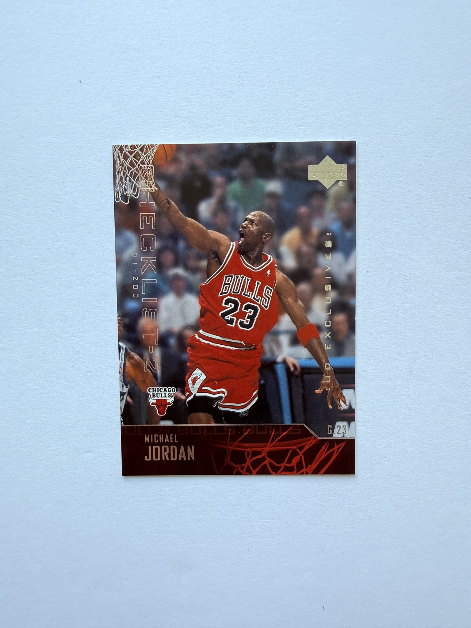Michael Jordan Upper Deck Checklist 2 Basketball Card: Michael Jordan Upper Deck Blacklist 2 basketball card featuring the Chicago Bulls legend.