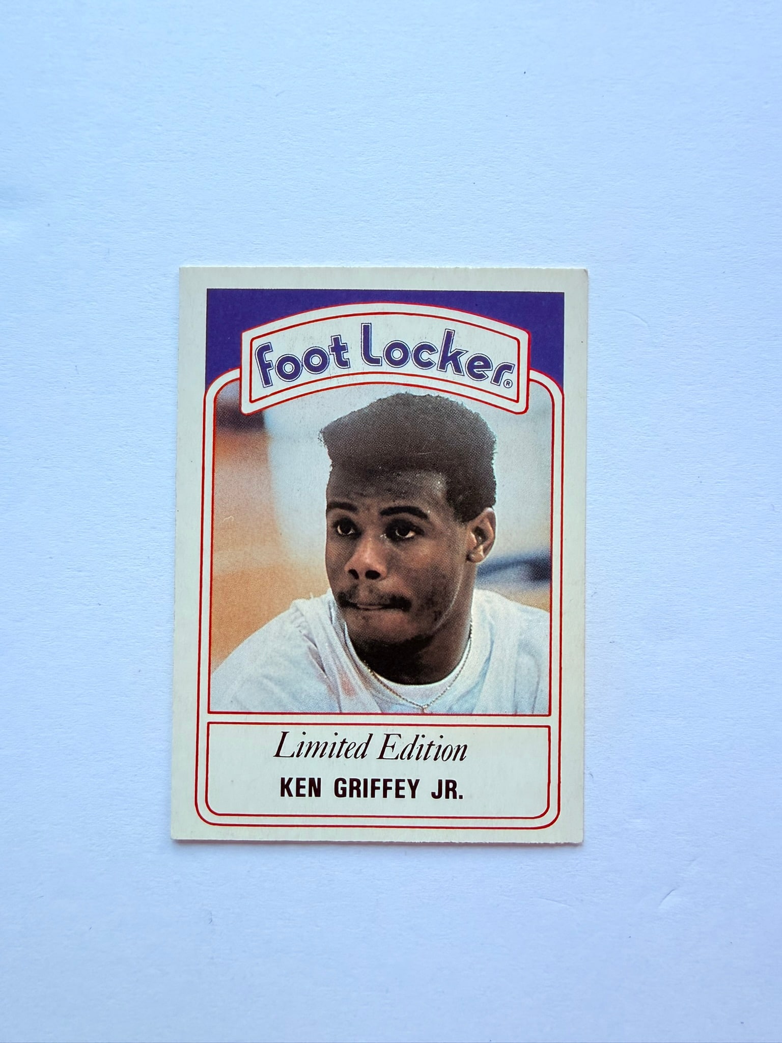 1991 Foot Locker Slam Fest Ken Griffey Jr. Limited Edition #1: Rare promotional Foot Locker Slam Fest card featuring young Ken Griffey Jr. Early 1990s retail promo collectible.