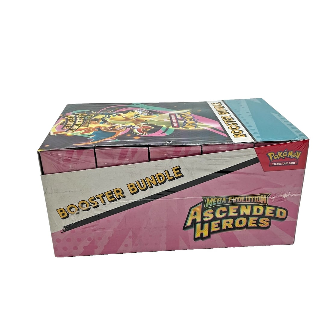 Pokémon TCG Mega Evolution Ascended Heroes Booster Bundle Display Sealed (10 Bundles / 60 Packs): Factory-sealed Pokémon TCG Mega Evolution: Ascended Heroes Booster Bundle Display containing 10 sealed Booster Bundles. Each Booster Bundle includes 6 booster packs, providing a total of 60 booster p