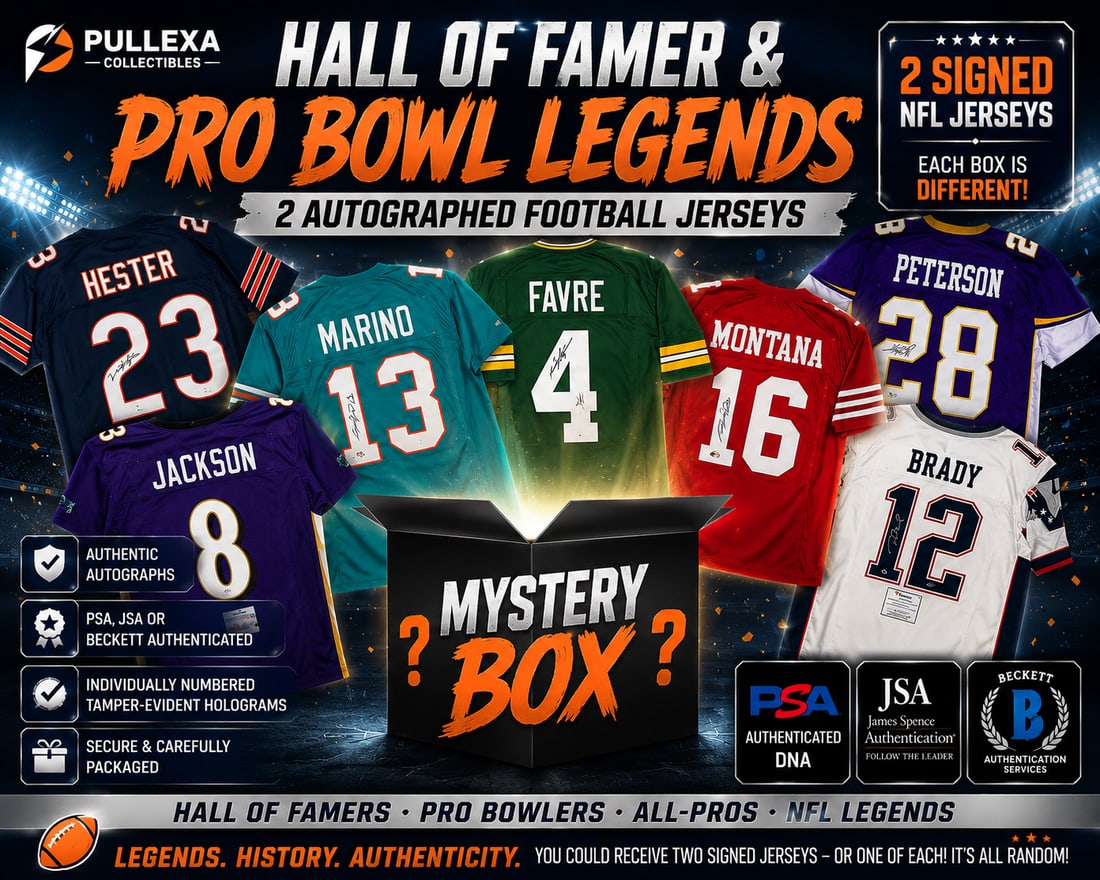 2 Autographed Football Jersey Mystery Box | Silver Series 4 | PSA, JSA or Beckett COA | NFL Hall of (1 of 1)