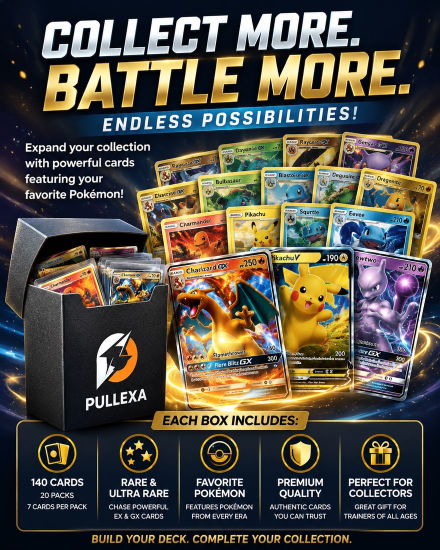 Pokemon 100 Card Collection Bundle w/ 3 Guaranteed Ultra Rare Cards: Offered is a 100-card Pokemon collection bundle featuring a mix of authentic Pokemon cards from multiple sets and eras. Each bundle includes 3 guaranteed Ultra Rare cards, making it a great addition f