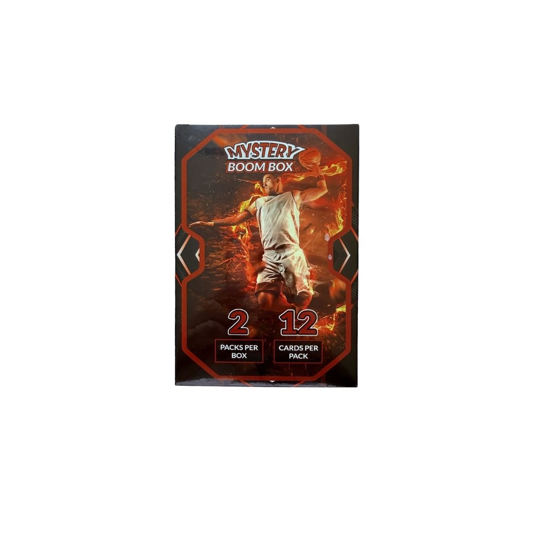 NBA Mystery Boom Box Sealed Basketball Card Mystery Box: Sealed NBA Mystery Boom Box featuring 2 packs per box with 12 cards per pack. Popular basketball mystery product for collectors and breakers with chances at rookies, inserts, parallels, and star playe