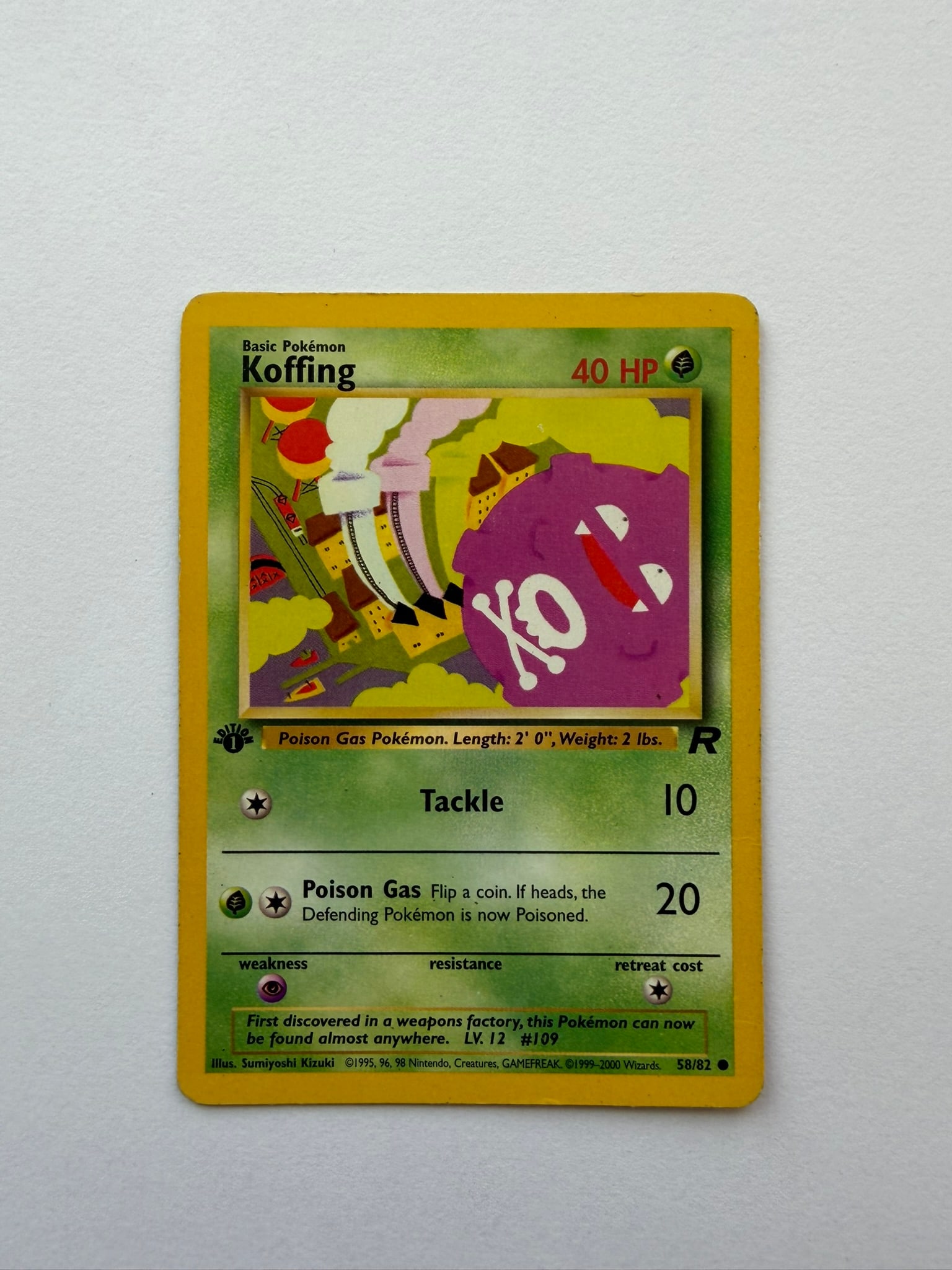2000 Pokemon Koffing 58/82 Team Rocket 1st Edition (1 of 2)