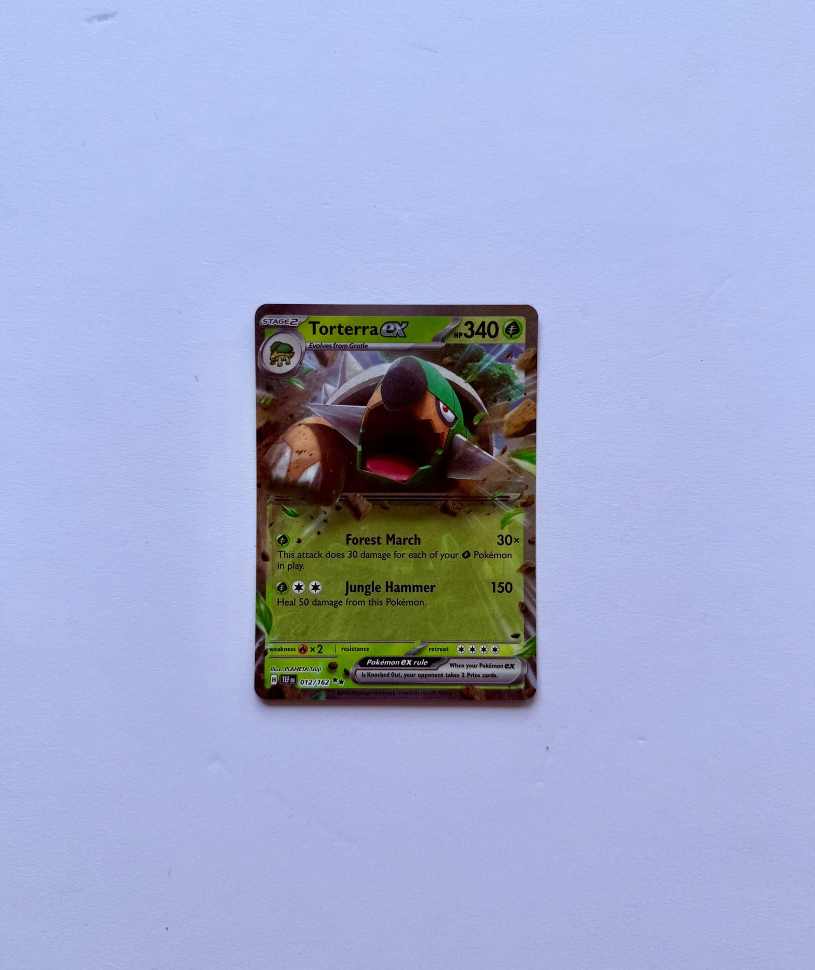 Torterra ex 012/162 Pokemon Card: Torterra ex 012/162 Pokémon card. Card is in Near Mint condition. Please review photos carefully for overall condition before bidding.