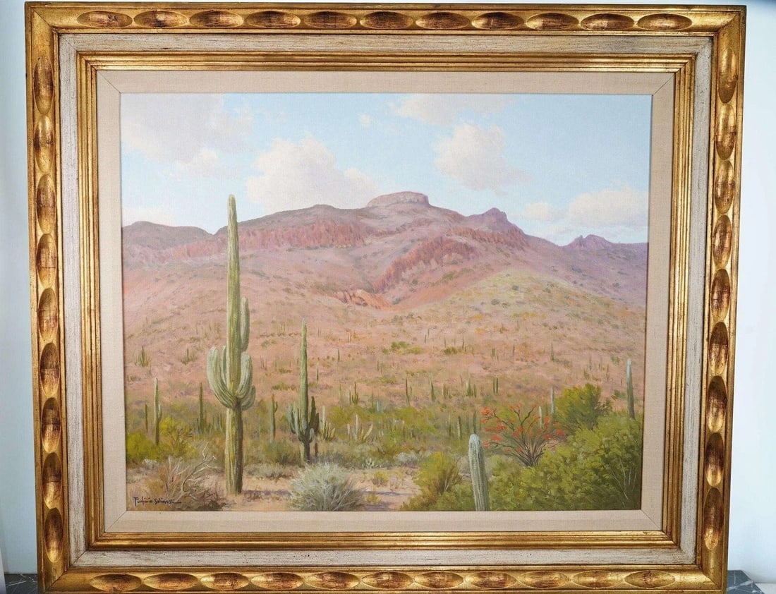 Porfirio Salinas (1910–1973) Big Bend Texas Mexico Oil on Canvas (1 of 6)