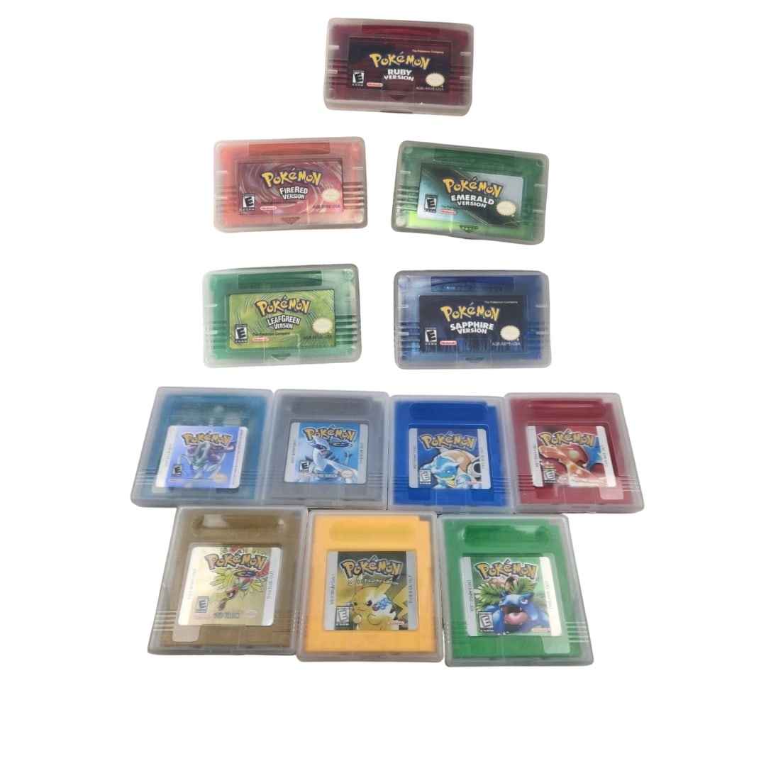 Vintage Pokémon Game Collection – Red, Blue, Yellow, Gold, Silver, Crystal, Ruby, Sapphire, (1 of 1)