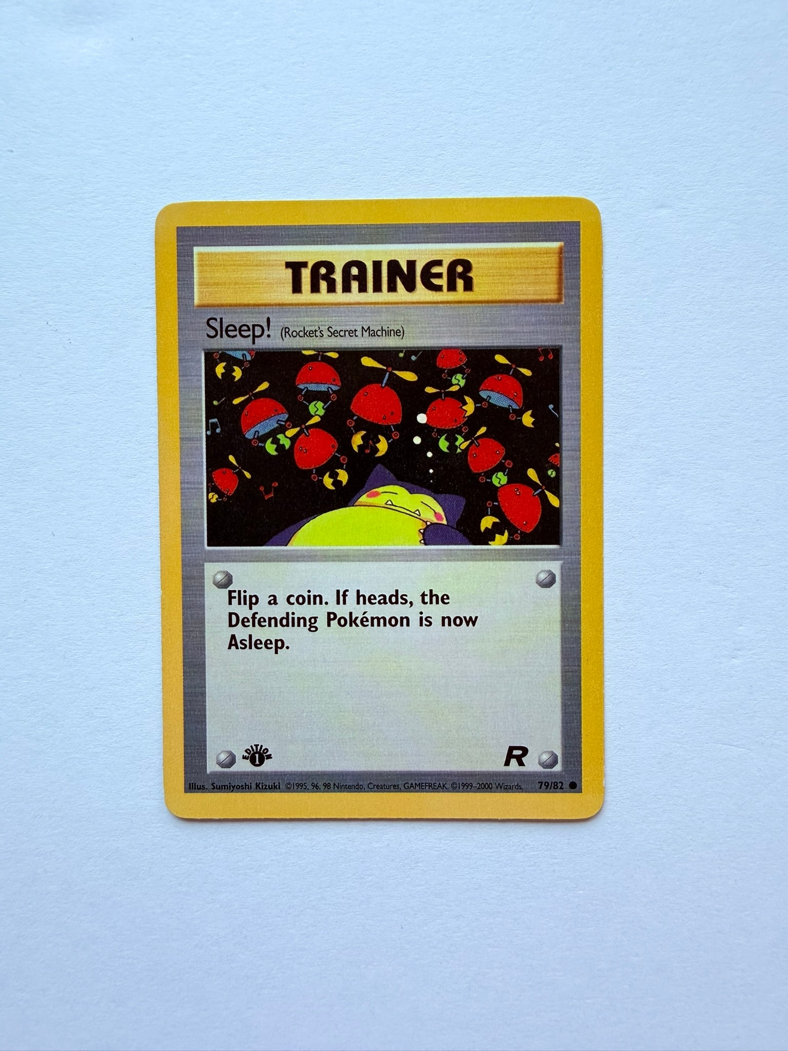 Pokemon Team Rocket 1st Edition Shawdowloss Sleep! Rocket’s Secret Machine 79/82 Trainer Card