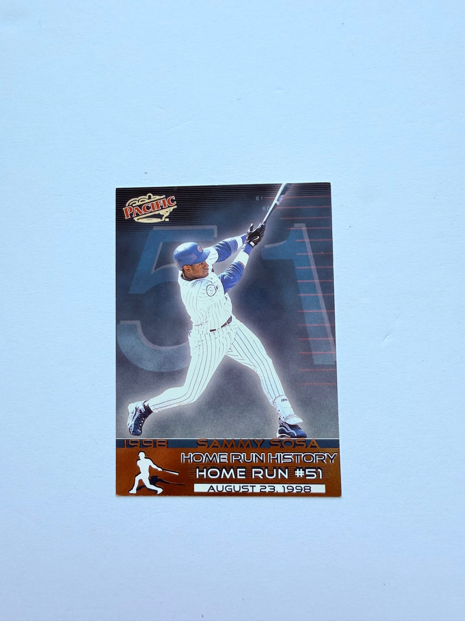 1998 Pacific Home Run History #14 Sammy Sosa HR #51 Chicago Cubs Insert Card (1 of 2)
