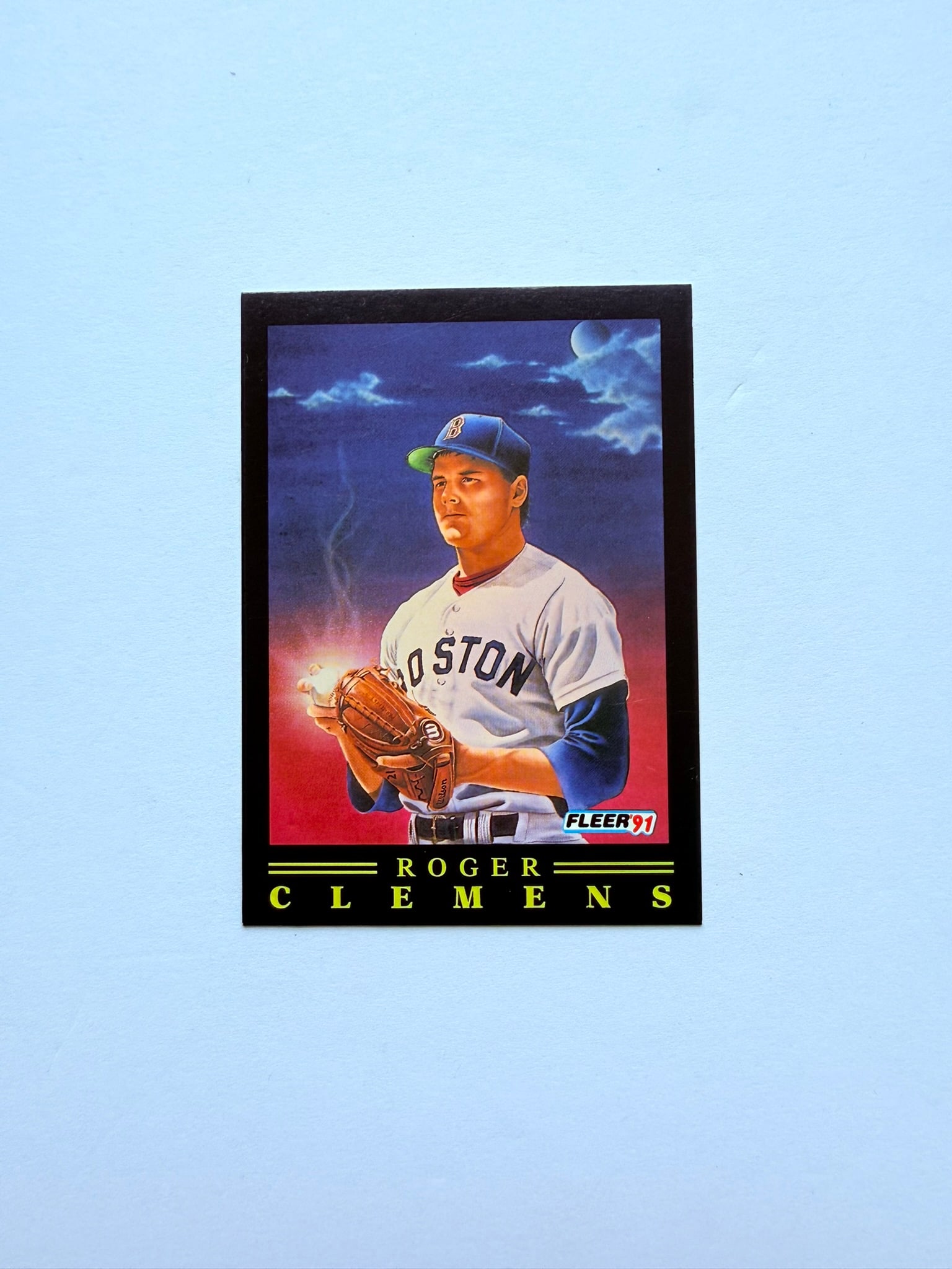 1991 Fleer Pro-Visions #9 Roger Clemens Boston Red Sox Insert Card (1 of 2)