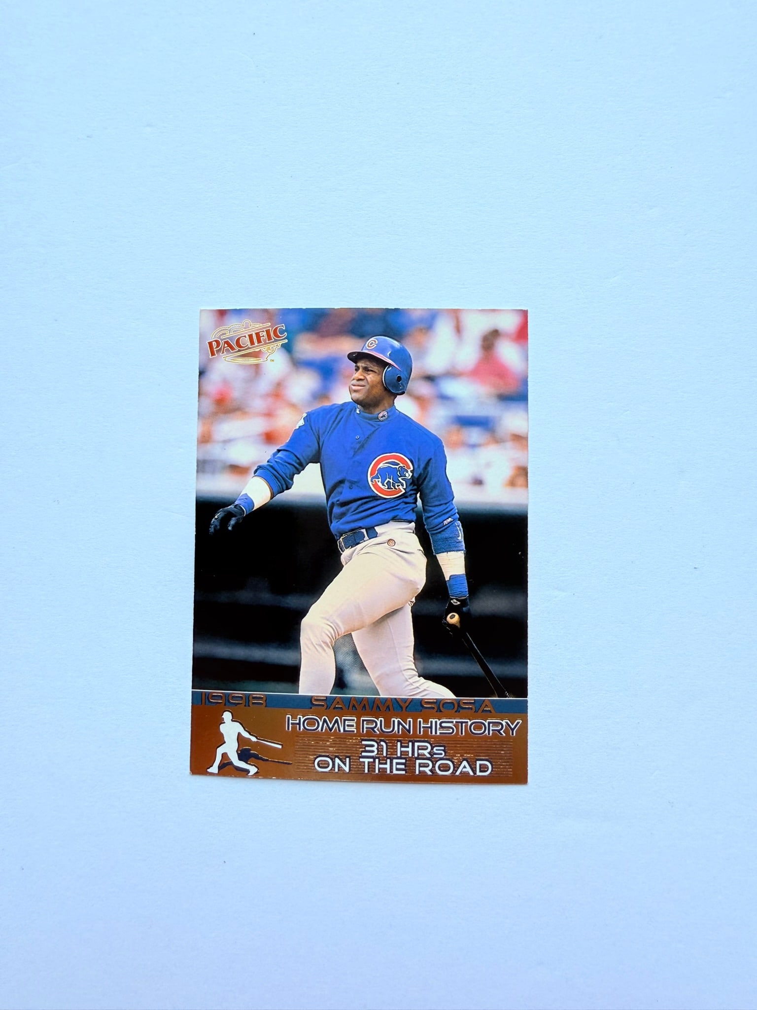 1999 Pacific Sammy Sosa Home Run History #52 31 HRs on the Road Chicago Cubs MLB Card (1 of 2)