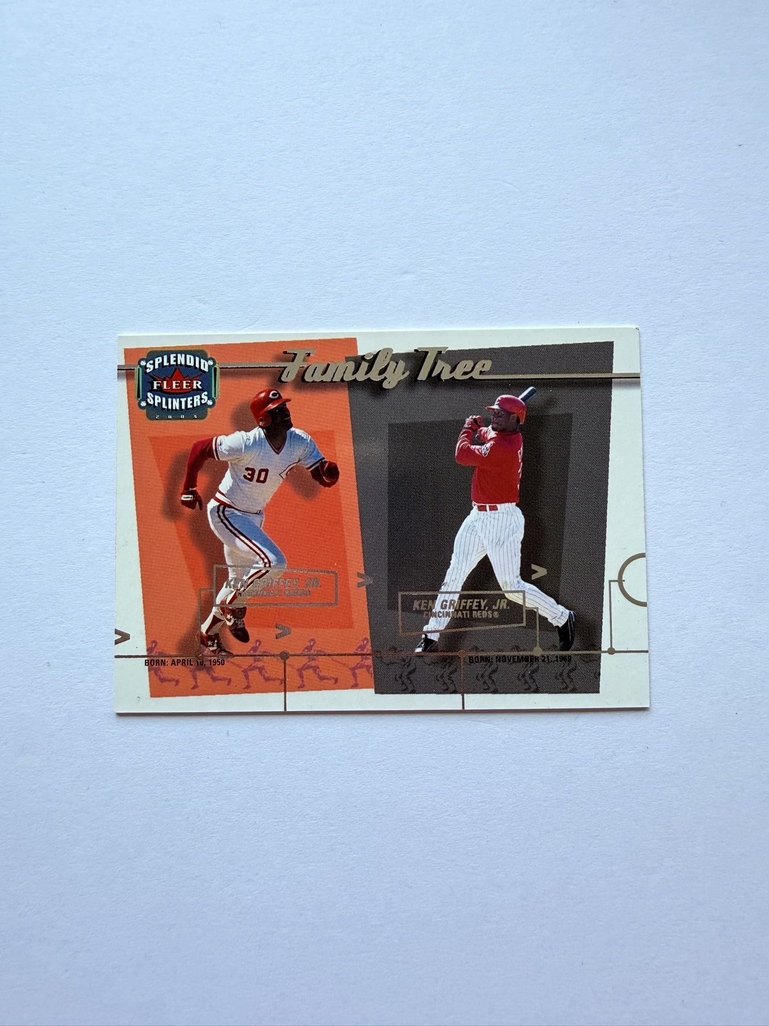 Ken Griffey Sr Jr Fleer Family Tree Insert Reds