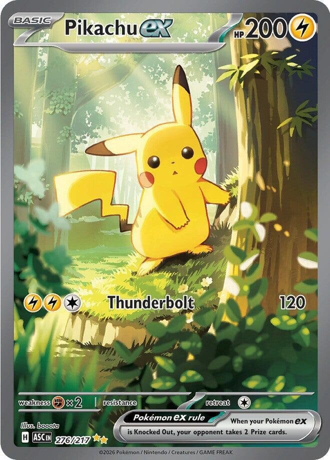 Pikachu ex - 276/217 - ME: Ascended Heroes (ASC): Power up your Pokémon TCG collection with Pikachu ex #276/217, a stunning Special Illustration Rare (SIR) from the Mega Evolution: Ascended Heroes (ASC) expansion.Featuring breathtaking artwork and o