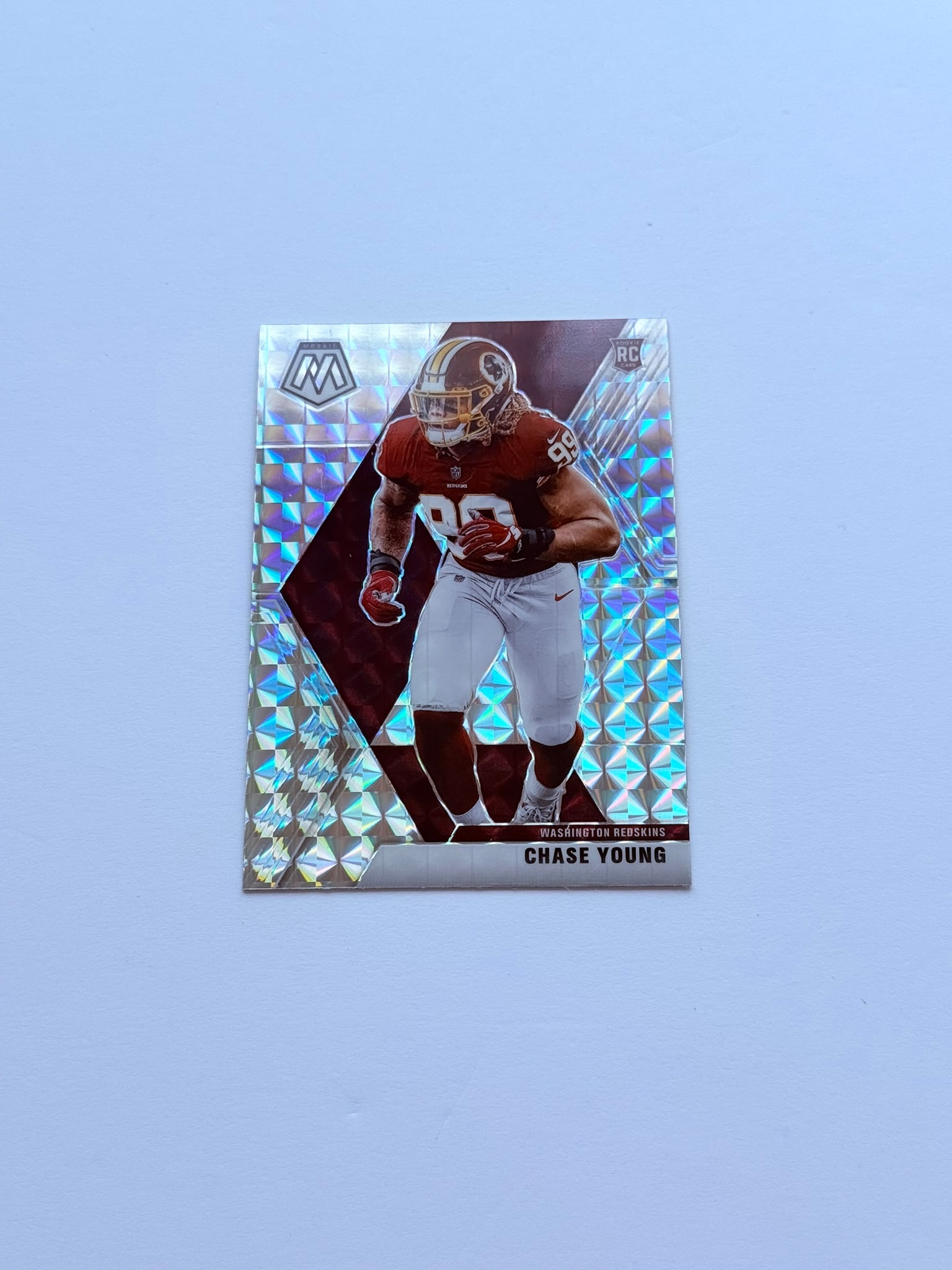 2020 Panini Mosaic Chase Young Silver Mosaic Prizm Rookie #202 Washington Redskins (1 of 2)