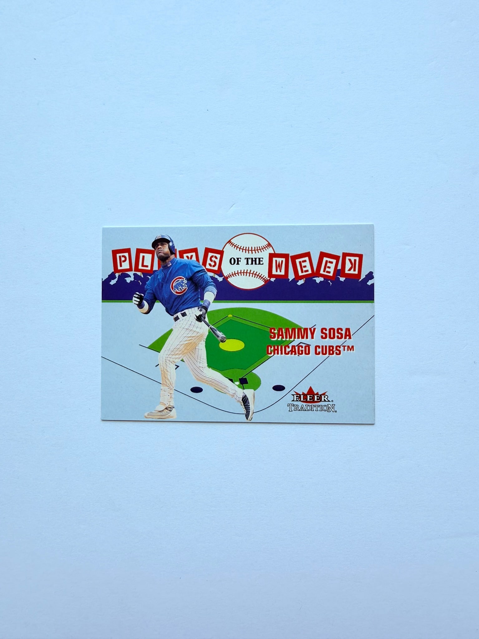 2002 Fleer Tradition Plays of the Week Sammy Sosa #5 OF 30 PW Chicago Cubs Insert