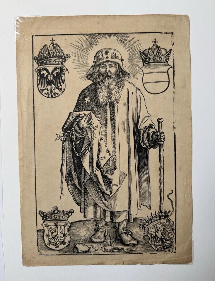 Albrecht Dürer Johann Stabius as St. Coloman Old Master Woodcut