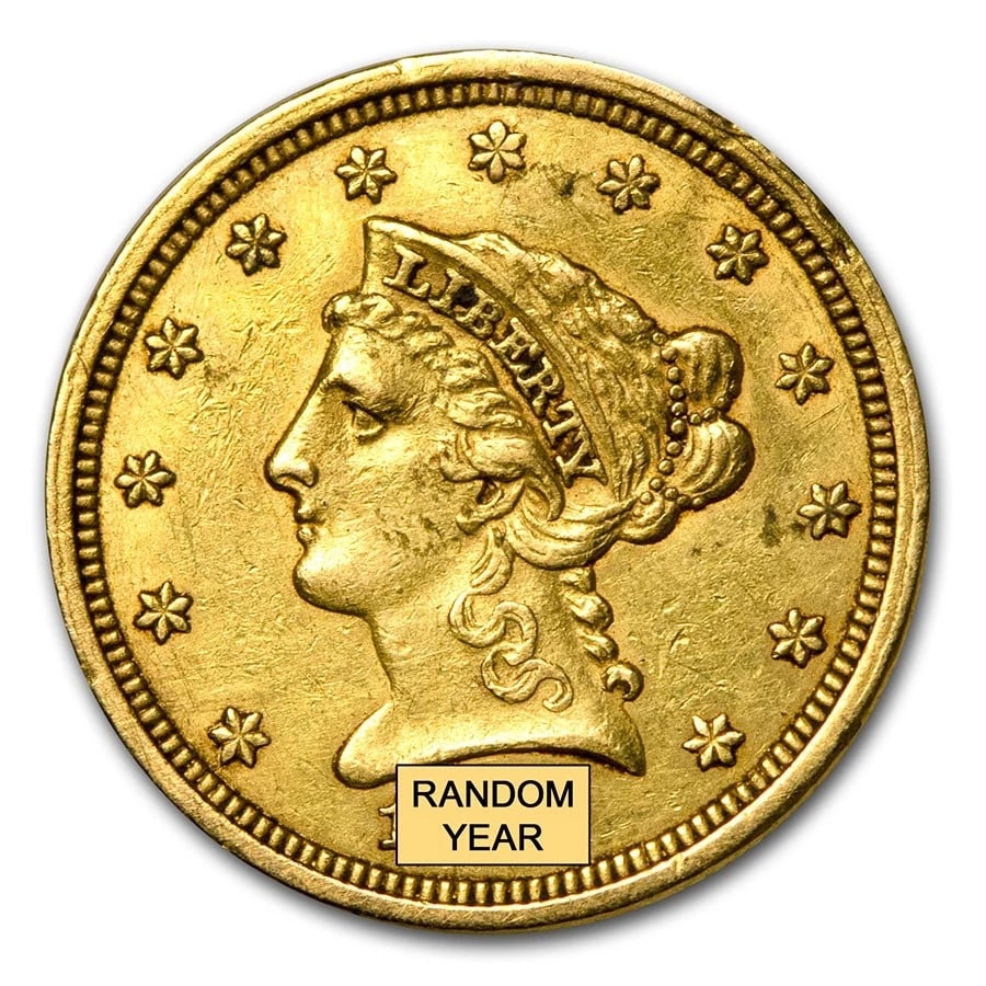 $2.50 Liberty Head Gold Quarter Eagle Coin - Cleaned