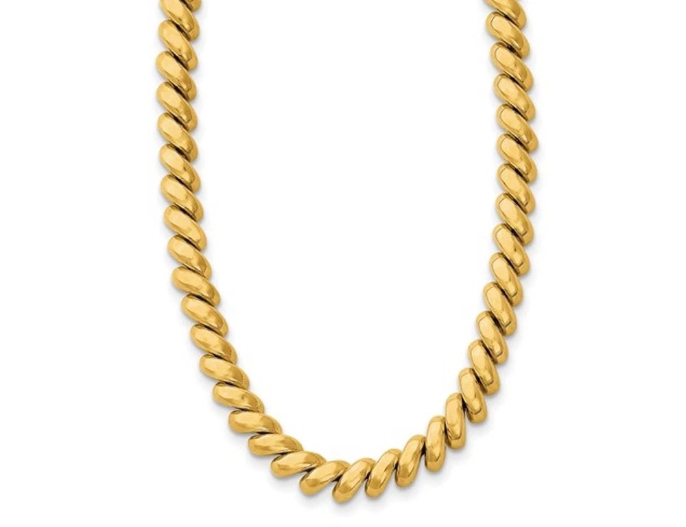 14K Yellow Gold Polished San Marco Necklace 16 Inch