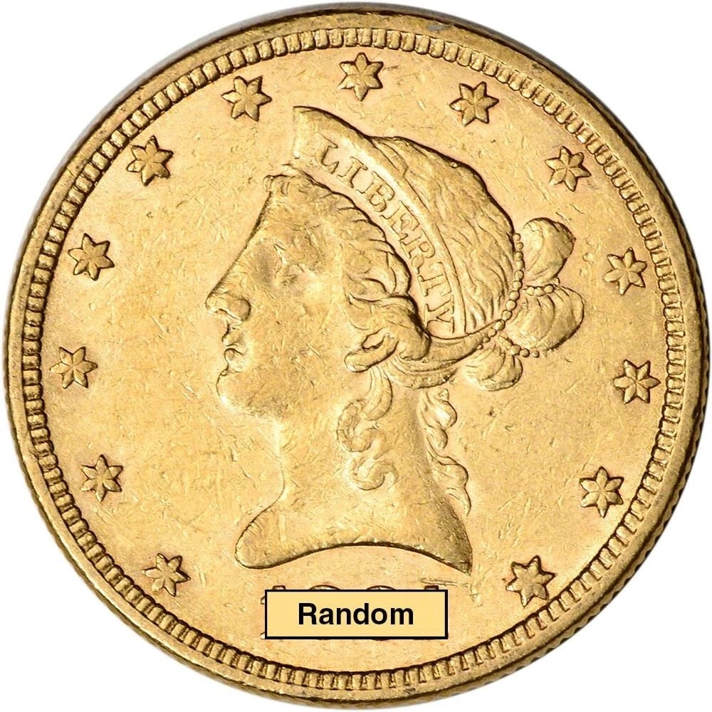 $10 Liberty Head Gold Eagle Coin XF - Random Date: $10 Liberty Head Gold Eagle Coin XF - Random Date. Collectible gold coin offered in the stated grade or condition category. Date and mint may vary where the listing states random date. Coin may show c