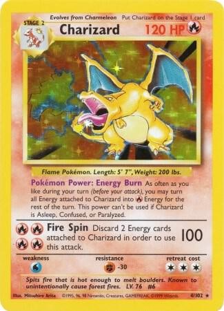 Charizard Base Set Holo Rare Near Mint Vintage WOTC Pokemon Card (1 of 2)