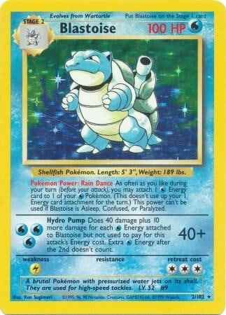 Blastoise Base Set Holo Rare Near Mint Vintage WOTC Pokemon Card (1 of 2)