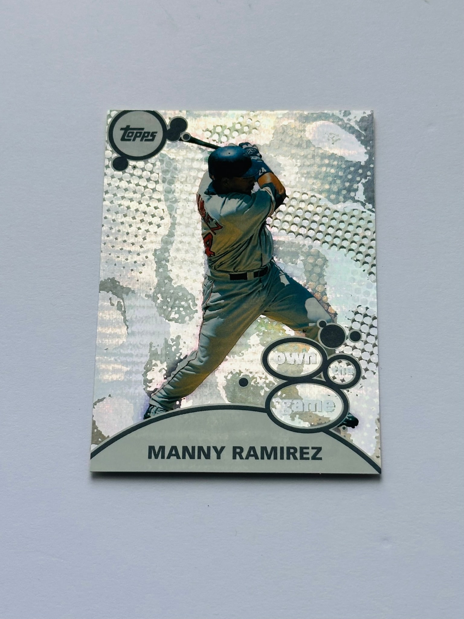 2002 Topps Own the Game #OG14 Manny Ramirez Baseball Insert Card: The 2002 Topps Own the Game insert set highlights top performers across offensive and pitching categories, and #OG14 features Hall of Famer Ichiro Suzuki in his second MLB season. Ichiro inserts from 