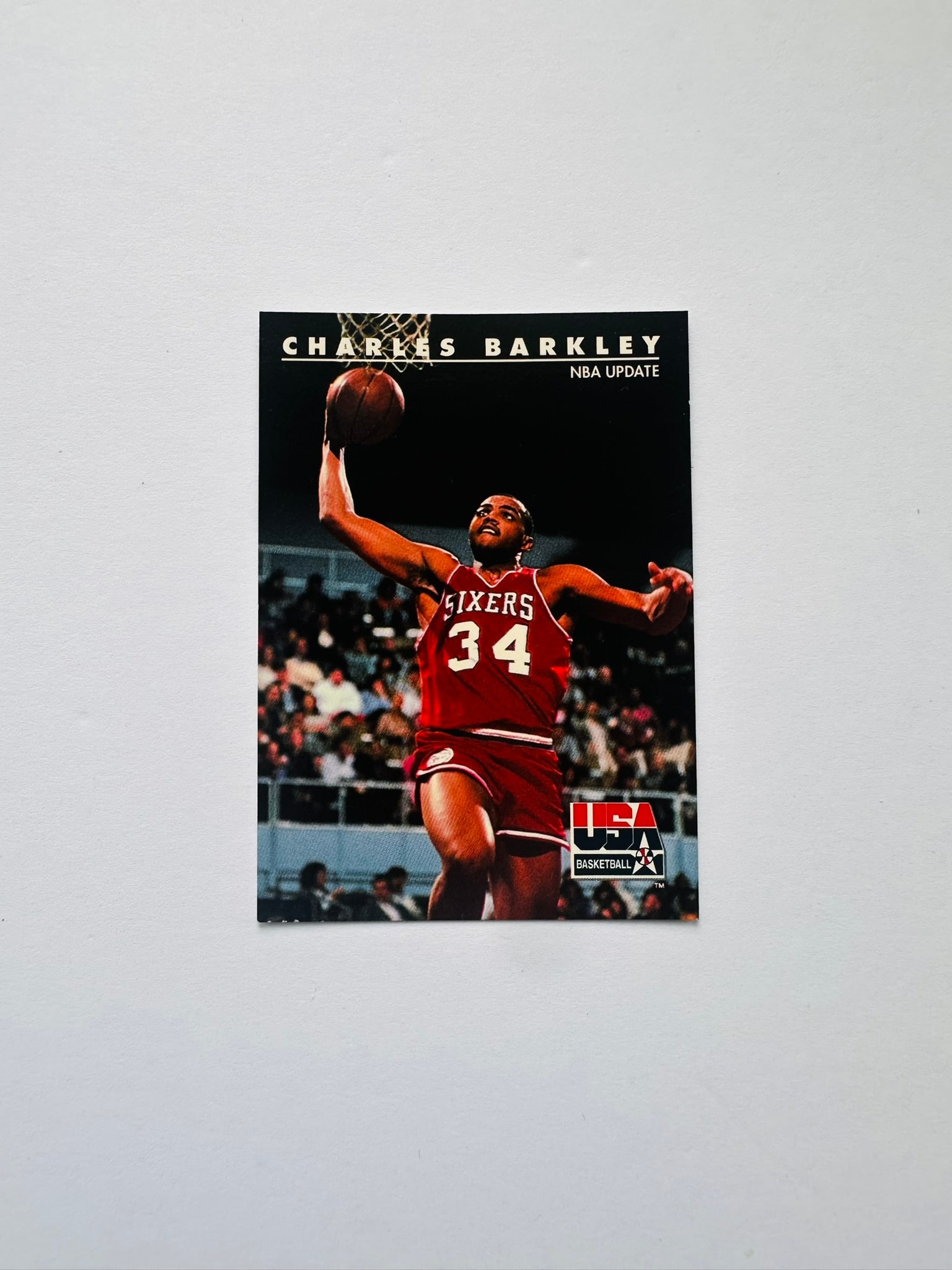 Charles Barkley NBA Update #NNO Basketball Card HOF 76ers/Suns: This unnumbered (NNO) Charles Barkley NBA Update card hails from the early 1990s junk-wax era, likely issued as a promotional, SGA, or insert panel card. Barkley, a Hall of Famer and 11-time All-Star,
