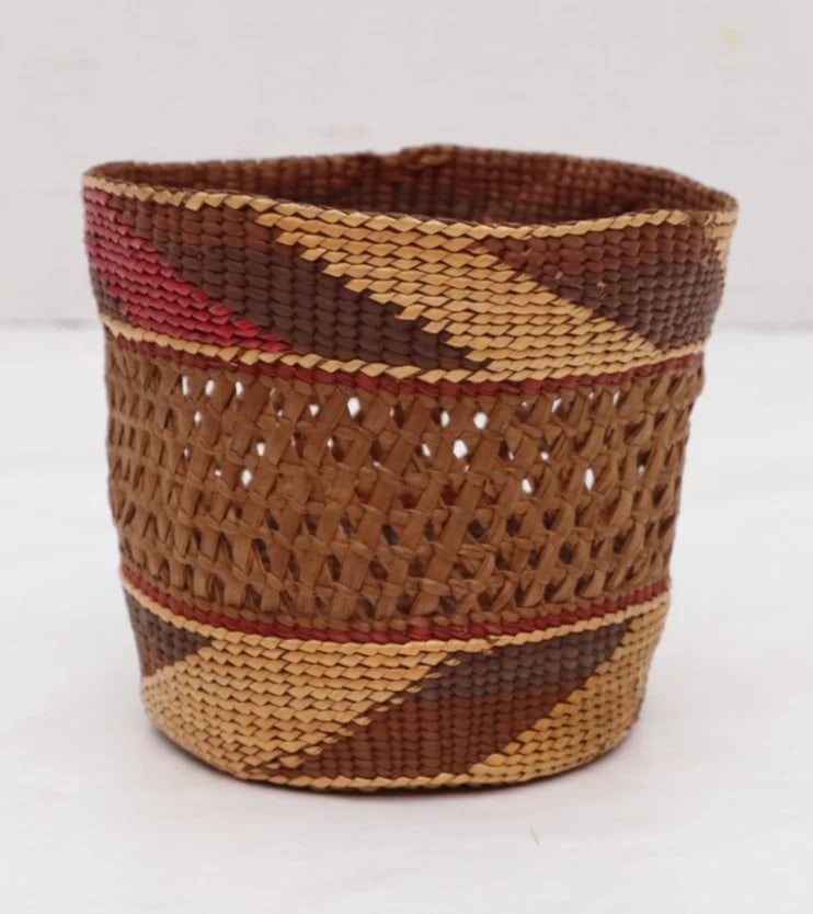 Antique Tlingit Northwest Coast Native American Woven Basket 3.25 in (1 of 5)