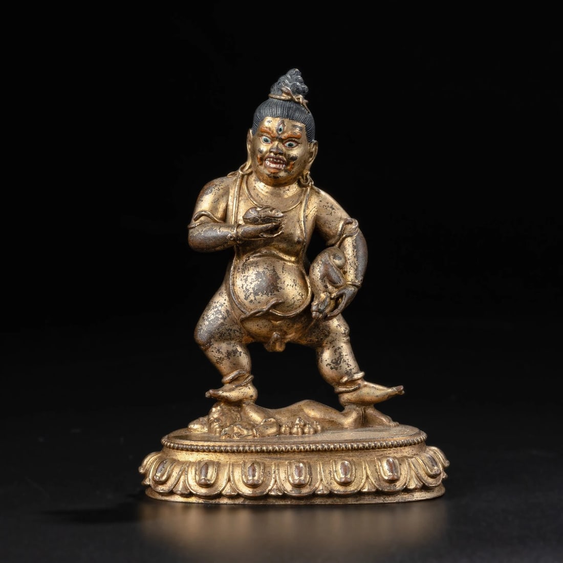 Qing Dynasty Tibetan Gilt-Bronze Jambhala Statue (1 of 4)
