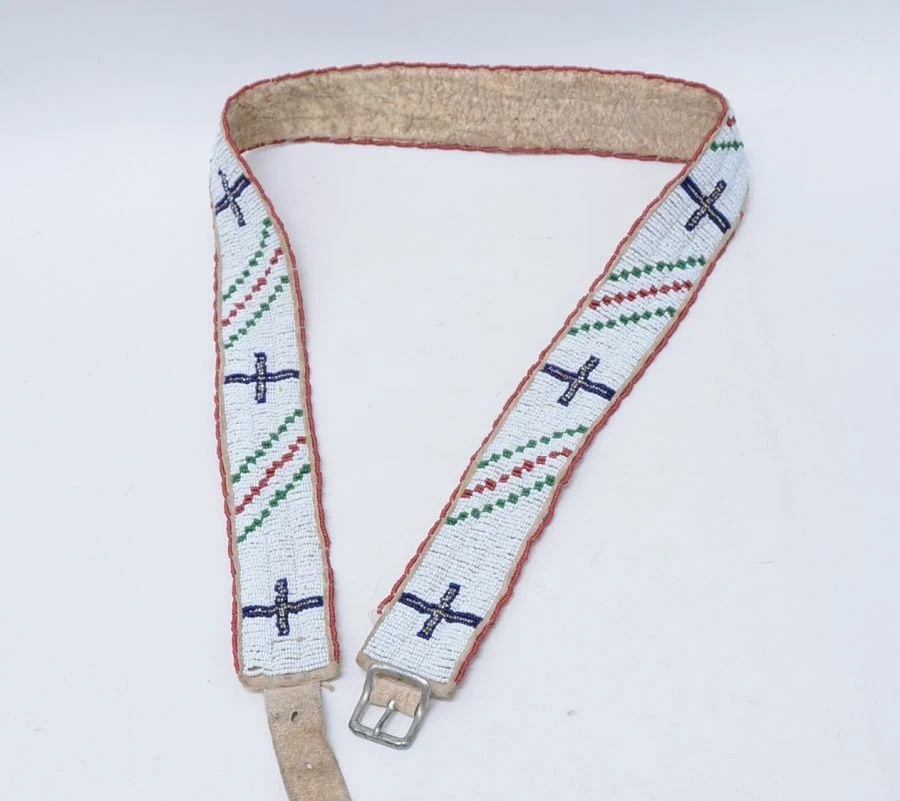 Antique Cheyenne Beaded Belt with Cross Motifs, c. 1900 (1 of 10)