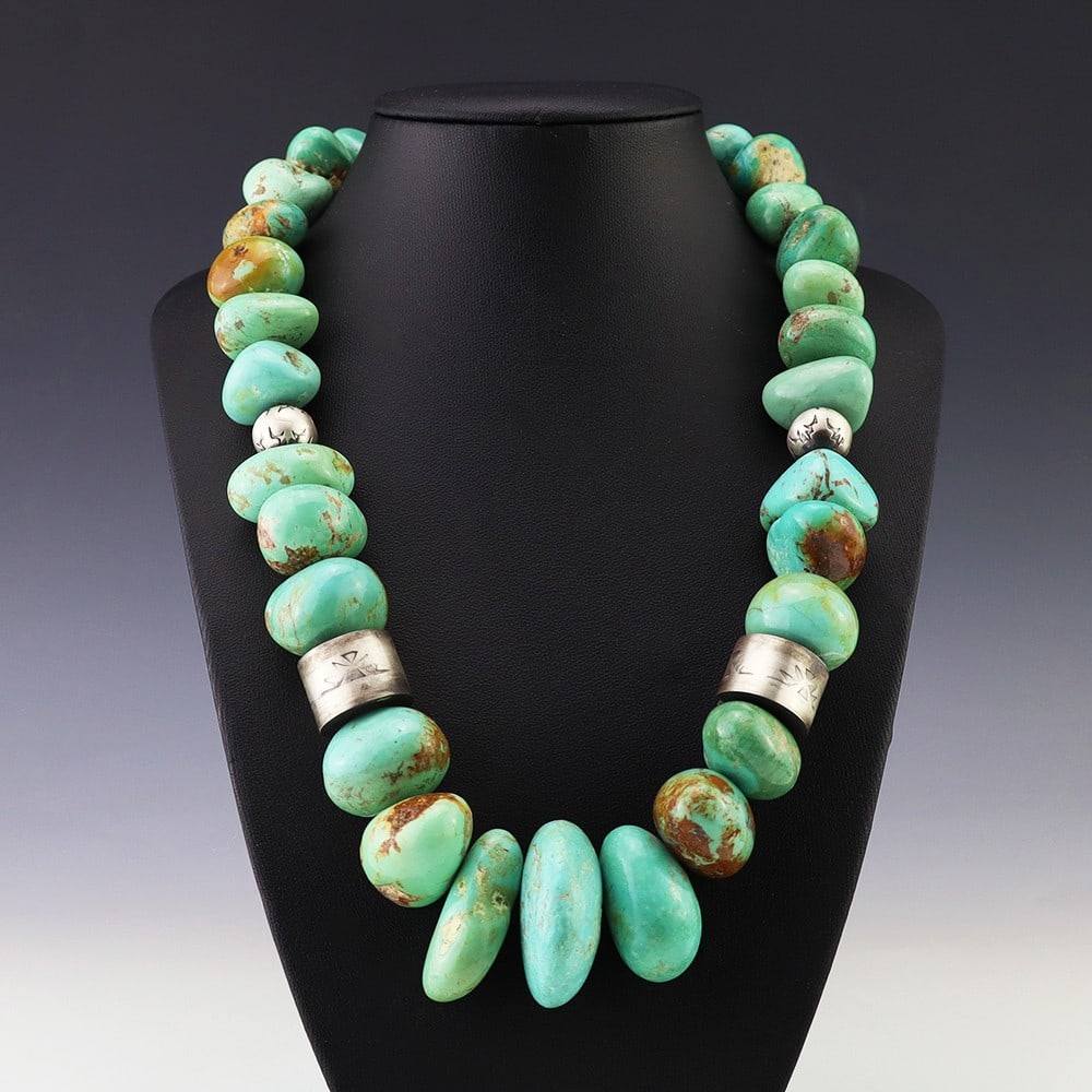 Daniel Coriz Kewa Santo Domingo Turquoise and Sterling Silver Necklace (1 of 6)