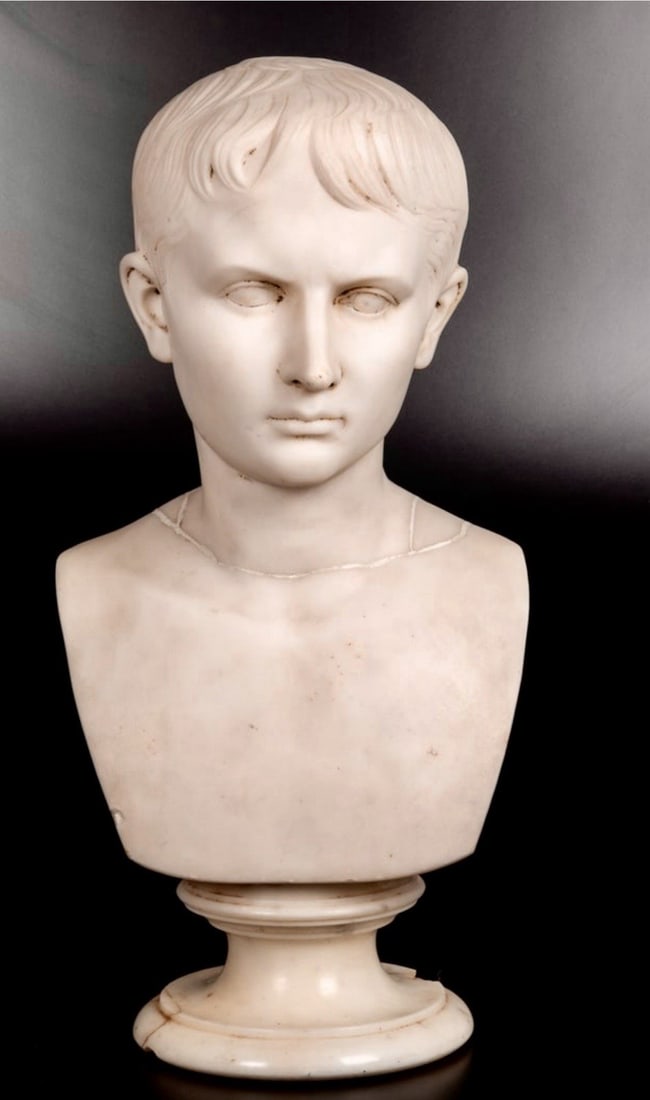 18th-19th Century Octavian Augustus Portrait Bust in Carrara Marble (1 of 20)