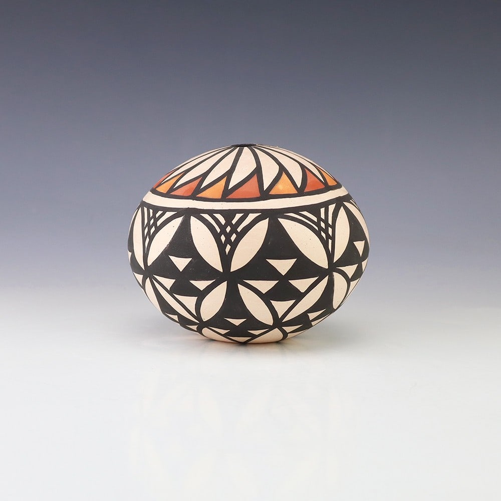 James Augustine Acoma Pueblo Hand-Painted Clay Seed Pot (1 of 6)