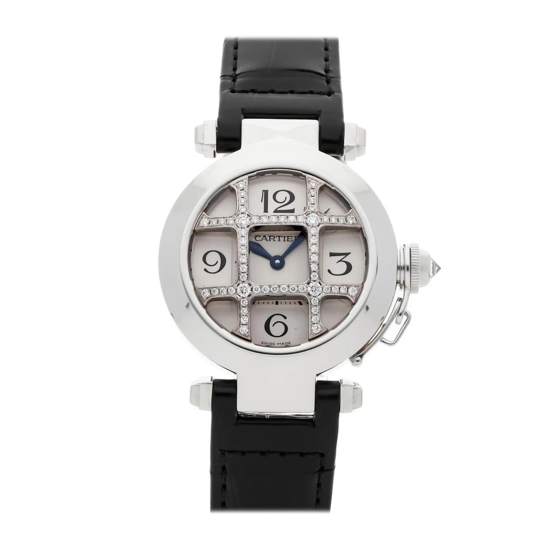 Cartier Pasha WJ11932G 18K White Gold Diamond Grid Watch 32mm (1 of 5)
