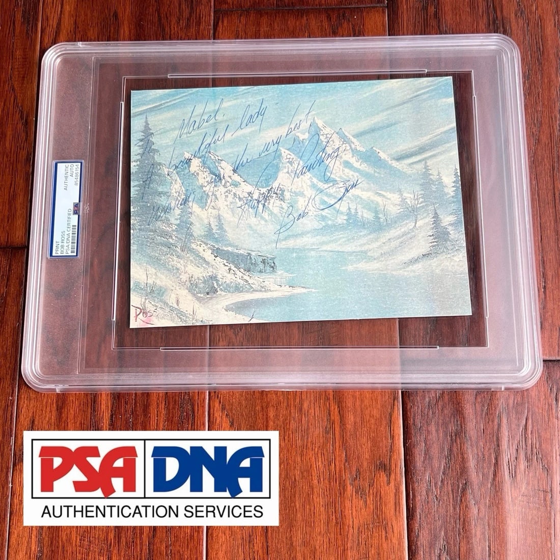 Bob Ross Signed Inscribed Winter Landscape Print, PSA/DNA Certified (1 of 7)
