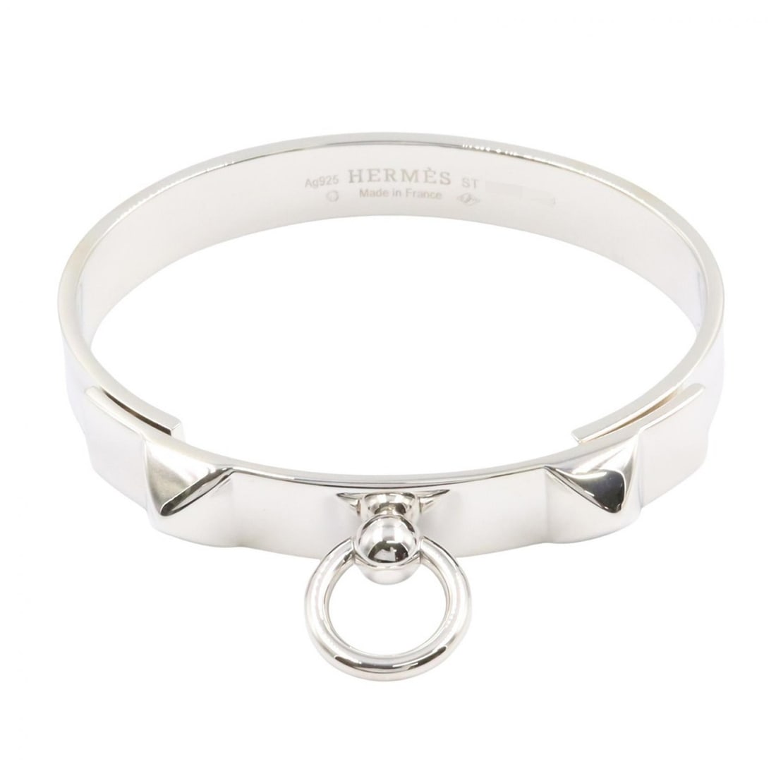 Hermès Collier de Chien PM Silver 925 Bangle Bracelet Size ST (1 of 6)