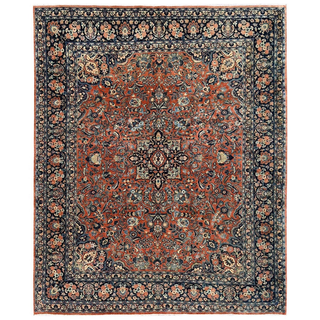 Vintage Rust Red Mesheed Wool Hand-Knotted Rug, 7 ft 8 x 9 ft 3 in, Ref. 2749 (1 of 10)