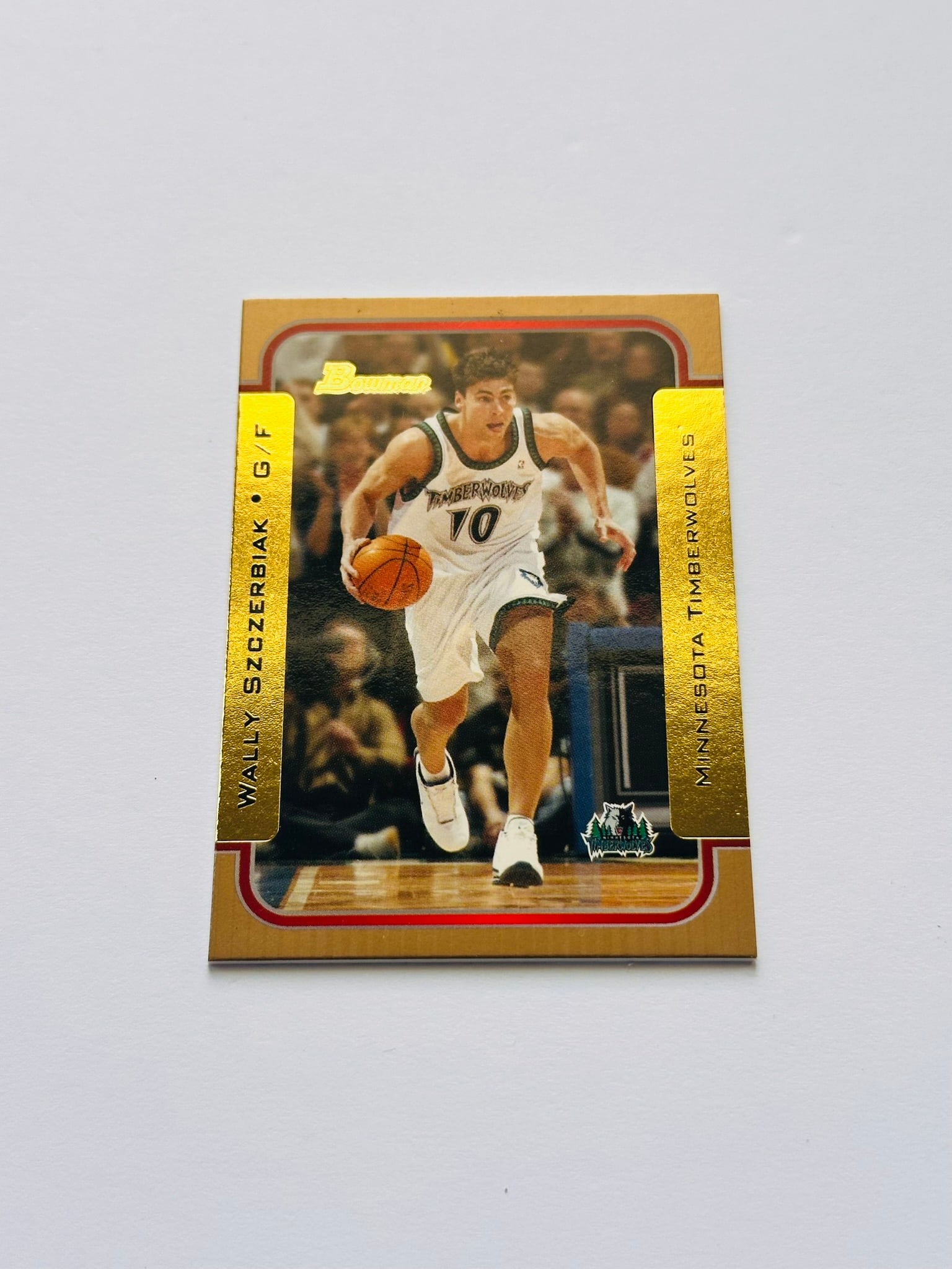 2003-04 Bowman Signature Gold /99 Wally Szczerbiak #9 Basketball Card: This 2003-04 Bowman Signature Edition Gold parallel features Wally Szczerbiak (#9) and is sequentially numbered to just 99 copies, making it a genuine short-print parallel from the LeBron James rookie