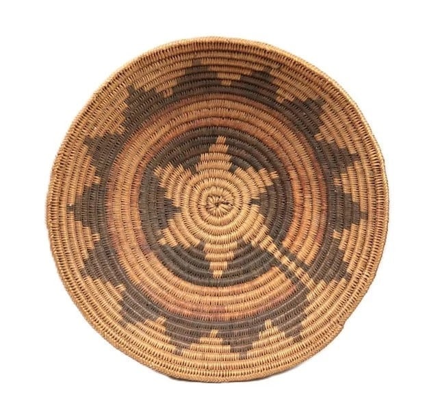 Navajo Handwoven Bowl Basket, ca. 1900, 2.5 in H x 8.5 in Diameter (1 of 3)