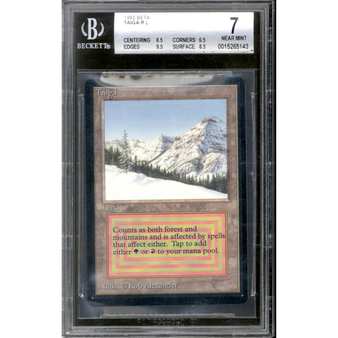 Magic the Gathering Beta Taiga BGS 7 (8.5, 6.5, 9.5, 8.5) Dent on corner LIGHTLY PLAYED LP (1 of 3)