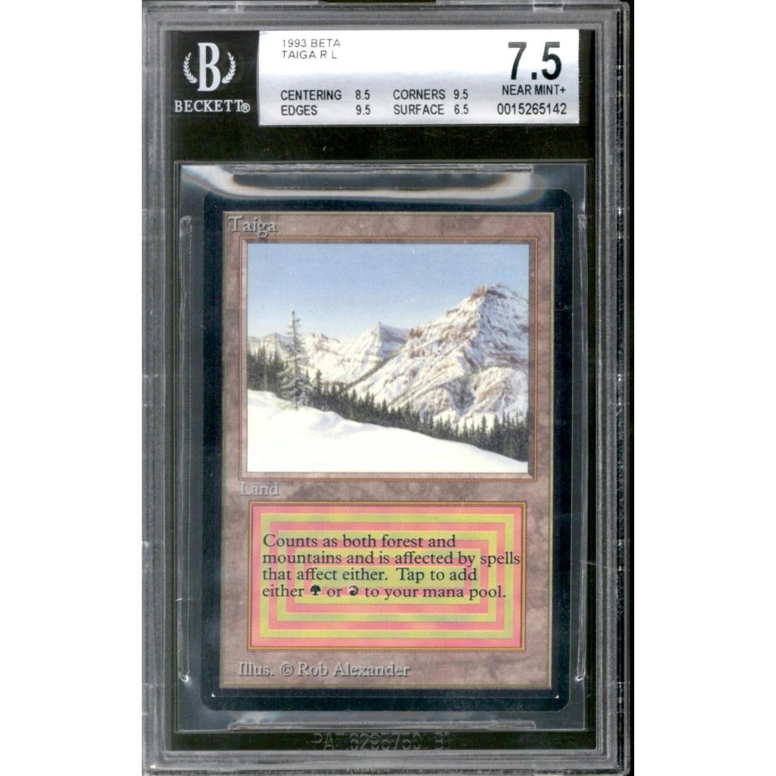 Magic the Gathering Beta Taiga BGS 7.5 (8.5, 9.5, 9.5, 6.5) Binder Ding LIGHTLY PLAYED LP (1 of 3)