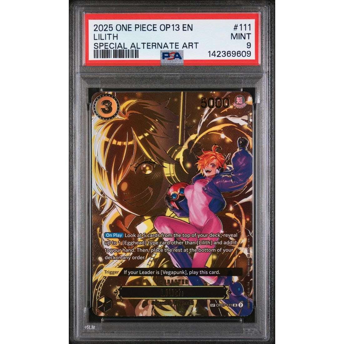 2025 One Piece Carying on His Will Lilith Special Alternate Art #111 PSA 9 (1 of 3)