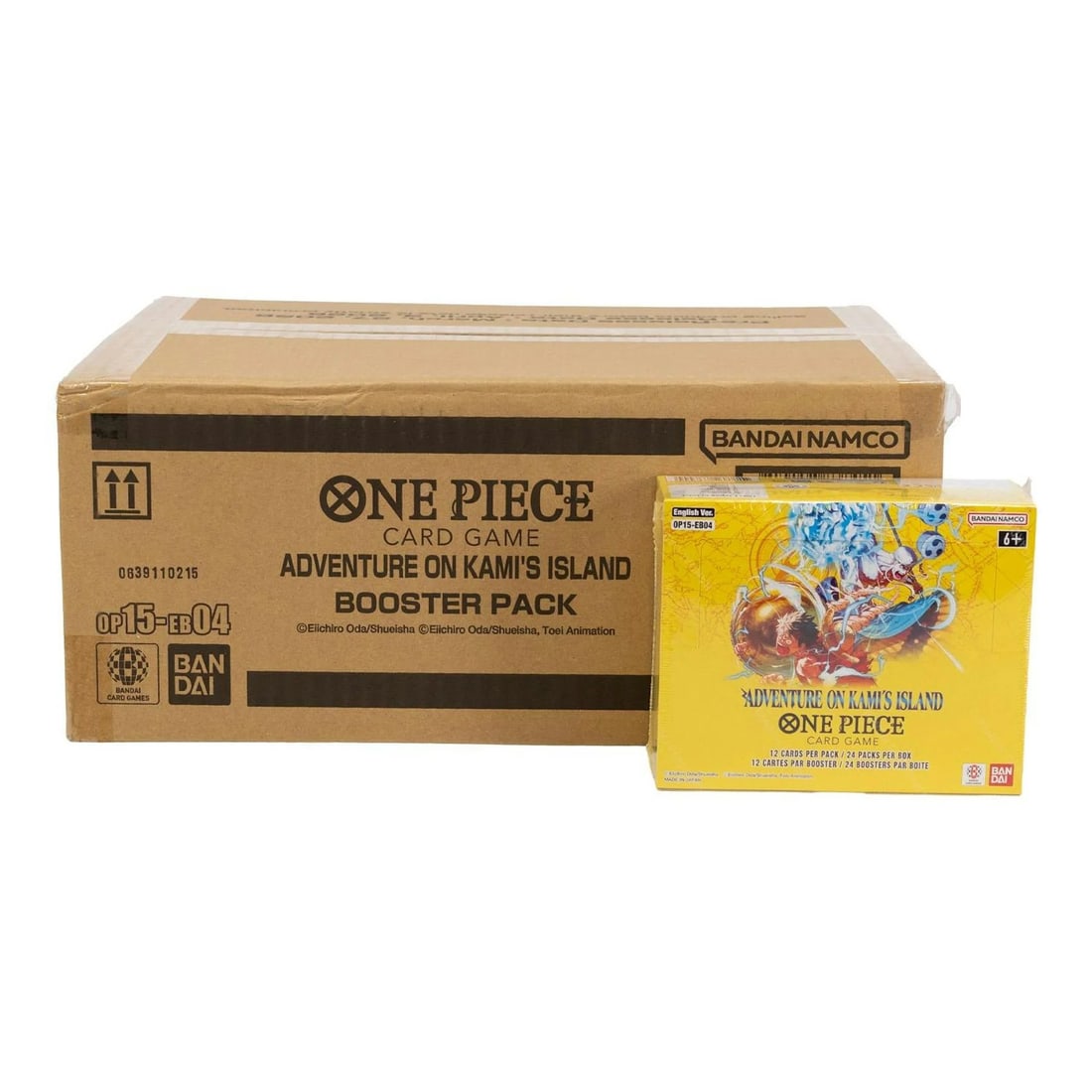 One Piece TCG: Adventure on Kami's Island (OP-15) Booster 12-Box Case: OP-15's main theme is Sky Island! Many popular Leaders and Characters from Sky Island are included! You'll also find cards featuring captivating characters from Dressrosa, the East Blue arc, and more.