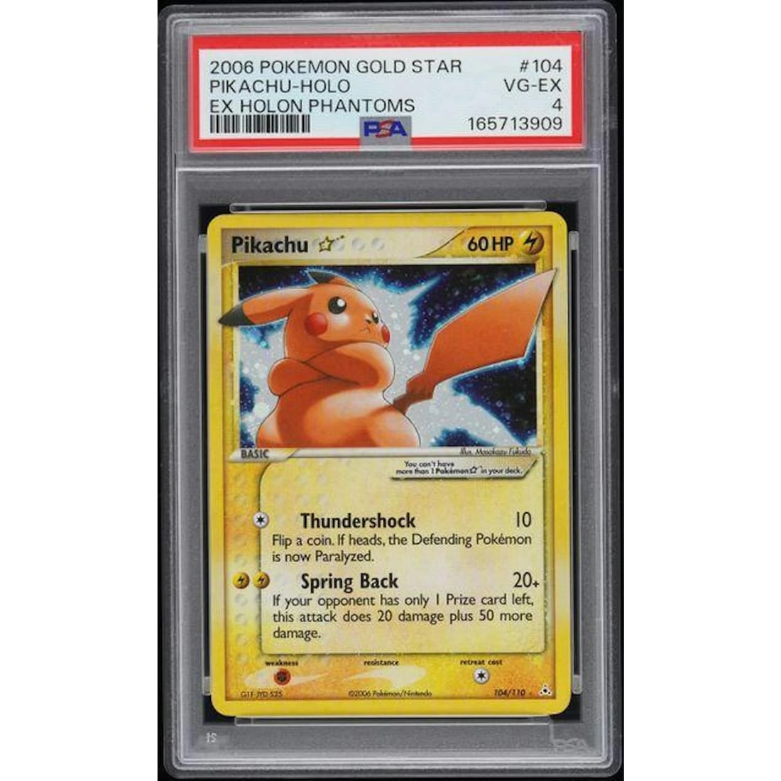 2006 Pokemon Ex Holon Phantoms Pikachu Gold Star Promo #104 PSA 4 (1 of 3)